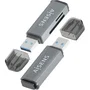 AISENS Lector de tarjetas externo ASCR-2A09-GR Gris USB 3.2 Gen 1